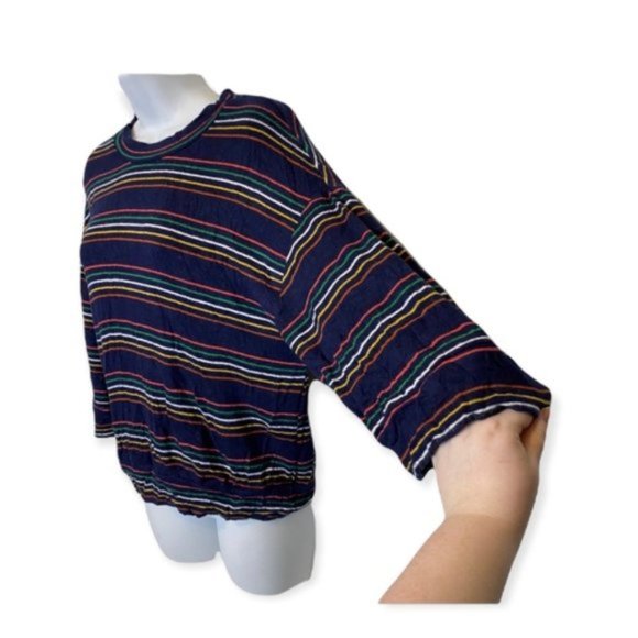 Sundry Kimono-Sleeve Striped Pullover Soft Sweatshirt Size 1 (S) - Picture 4 of 12